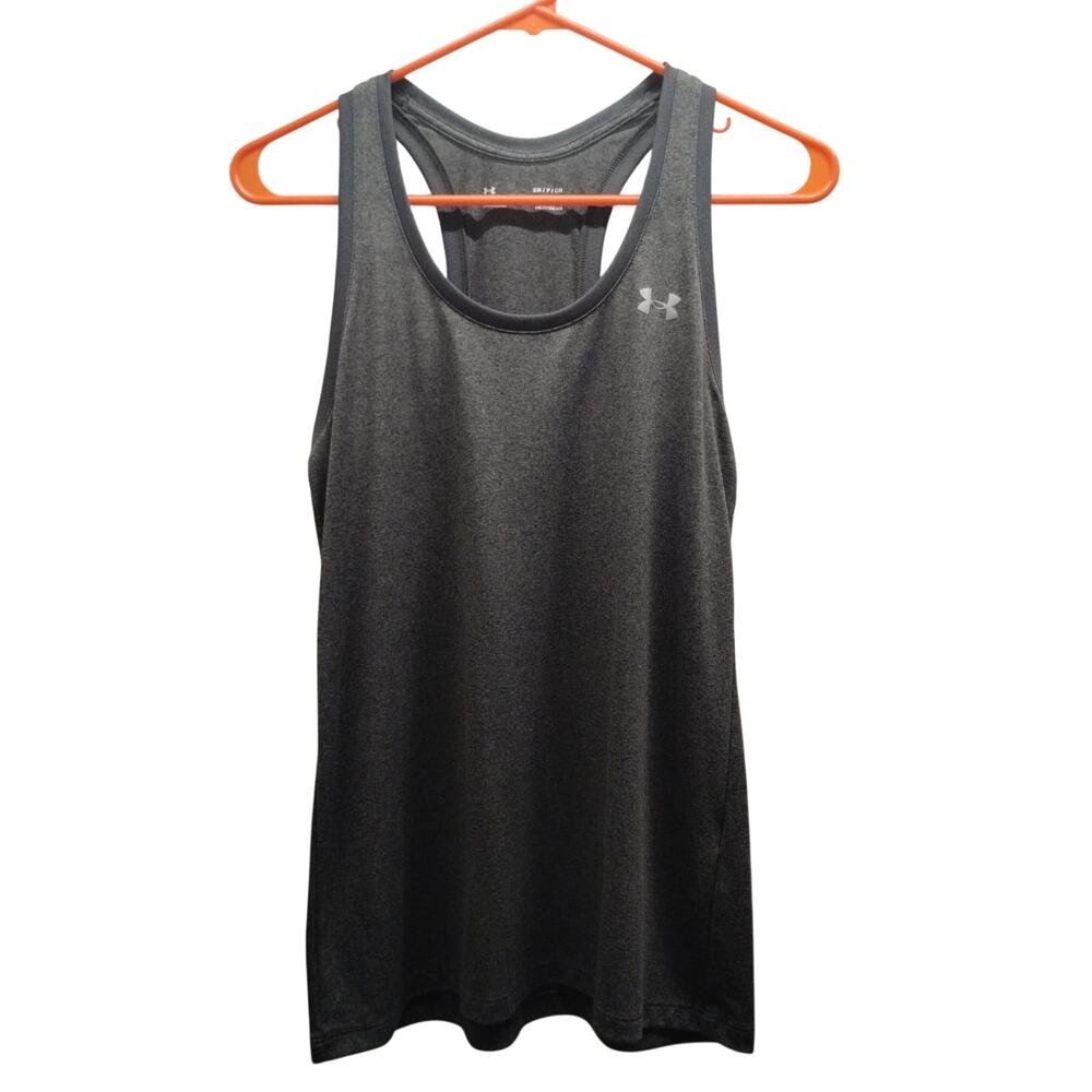 Under Armour Women's Size Small Heatgear Loose Heather Gray Racerback Tech Tank